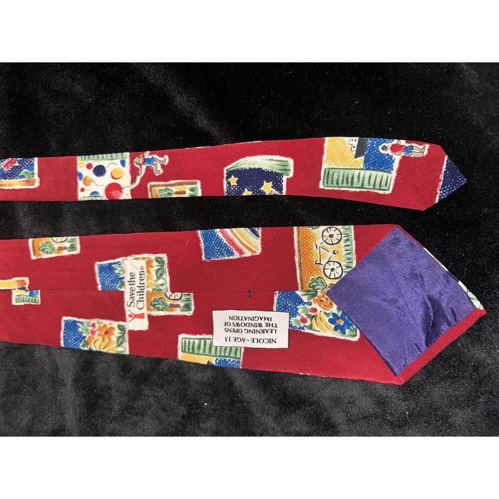 Nicole Miller Red Patterned Men's Tie Save the Children
